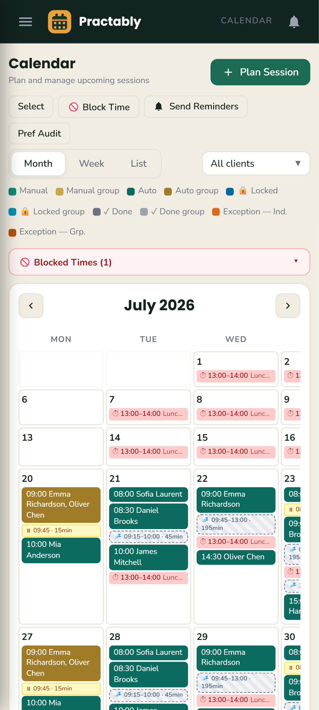 Practably Calendar